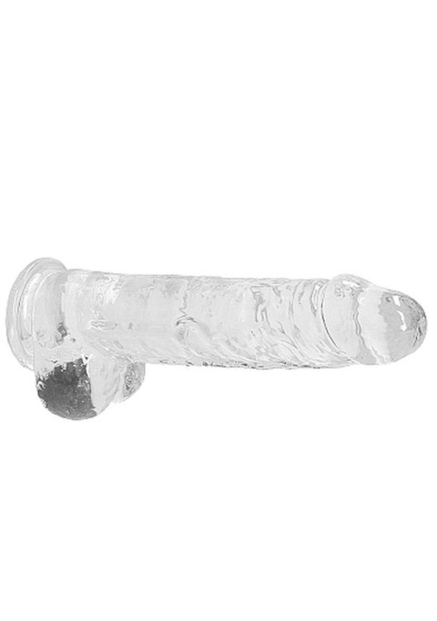Dildo realistyczne z jądrami RealRock transparentne 23 cm RealRock