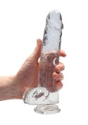 Dildo realistyczne z jądrami RealRock transparentne 23 cm RealRock