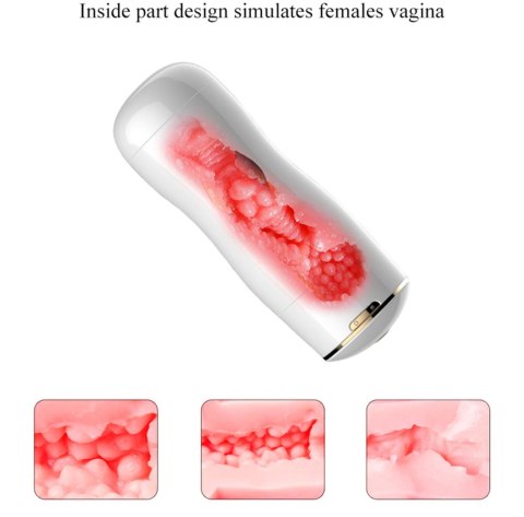 Dwustronny masturbator z wibracją B Series Fox biały USB B - Series Fox