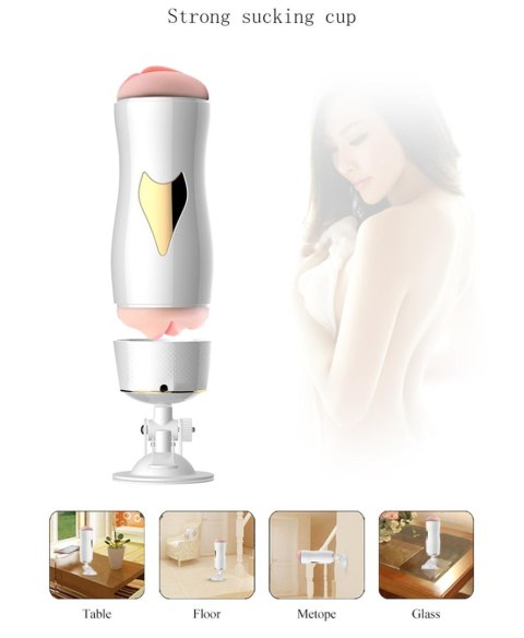 Dwustronny masturbator z wibracją B Series Fox biały USB B - Series Fox