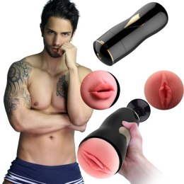 Dwustronny masturbator z wibracją B Series Fox czarny USB B - Series Fox