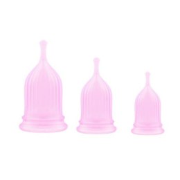 Kubki menstruacyjne Elys silikonowe różowe zestaw 3 szt Elys