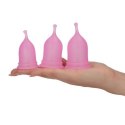Kubki menstruacyjne Elys silikonowe różowe zestaw 3 szt Elys
