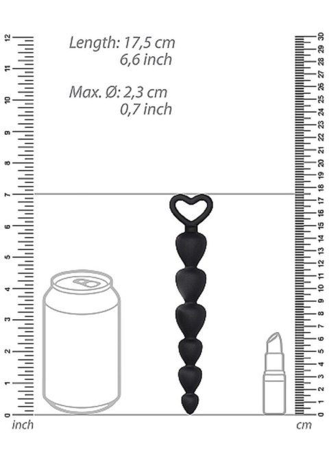 Kuleczki analne silikonowe ShotsToys czarne 15 cm ShotsToys