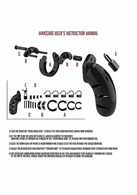 Pas cnoty ManCage Model 02 9 cm czarny ManCage