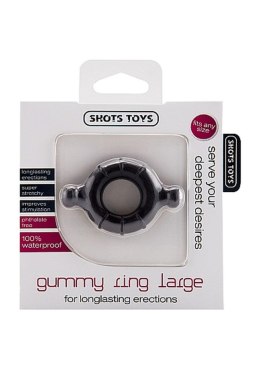 Pierścień erekcyjny Gummy Ring ShotsToys TPE duży czarny ShotsToys