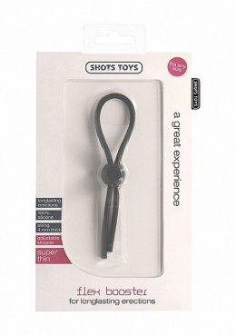Pierścień erekcyjny regulowany silikonowy ShotsToys Flex Booster czarny ShotsToys