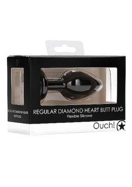 Silikonowy korek analny Diamond Heart Ouch! regularny czarny Ouch!