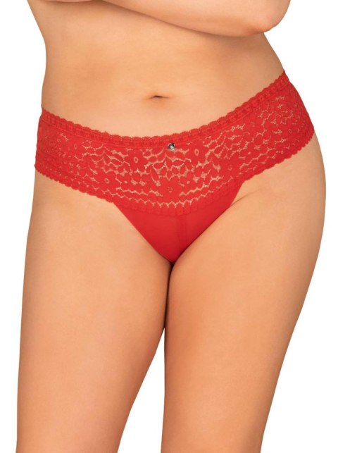 Figi Obsessive Blossmina czerwone z koronką 6XL 7XL Obsessive