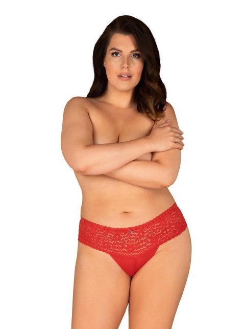 Figi Obsessive Blossmina koronkowe czerwone 4XL 5XL Obsessive