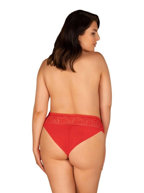 Figi Obsessive Blossmina koronkowe czerwone 4XL 5XL Obsessive