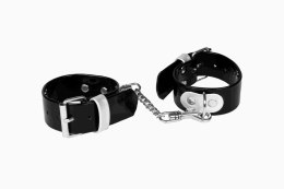 Kajdanki lakierowe Whips czarne damskie gładkie Whips Collection