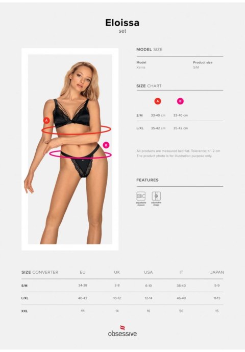 Komplet bielizny erotycznej Obsessive Eloissa S/M Obsessive