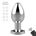 Korek analny wibrujący stalowy zdalny B Series Magic srebrny USB 8.4cm B - Series Magic