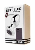 Korek analny wibrujący stalowy zdalny B Series Magic srebrny USB 8.4cm B - Series Magic