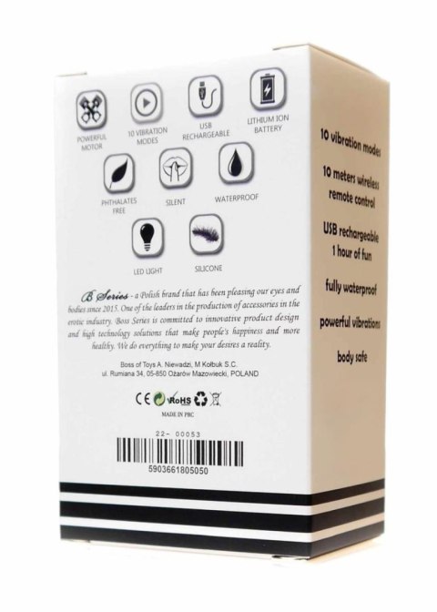 Korek analny wibrujący stalowy zdalny B Series Magic srebrny USB 8.4cm B - Series Magic