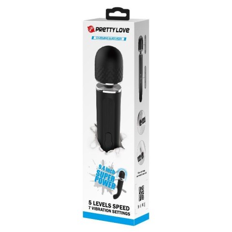 Masażer wibracyjny Pretty Love super mocny silikonowy czarny USB 24 cm Pretty Love