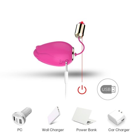 Jajeczko wibrujące zdalne Mandala silikonowe różowe USB B - Series Joy