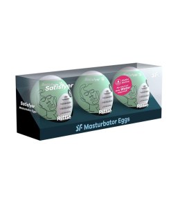 Jajka masturbacyjne Satisfyer Riffle zestaw 3 jasnozielony biały 7 cm Satisfyer