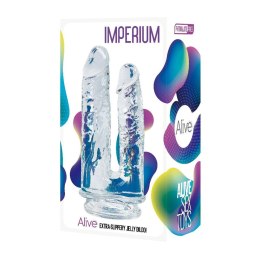 Podwójne dildo Alive Imperium Jelly przyssawkowe przezroczyste 14 i 12 cm Alive