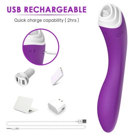 Stymulator łechtaczki Fairyland liżący fioletowy silikonowy USB B - Series Joy