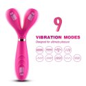 Wibrator dwuramienny Y Wand B Series Joy silikonowy różowy USB 19 cm B - Series Joy