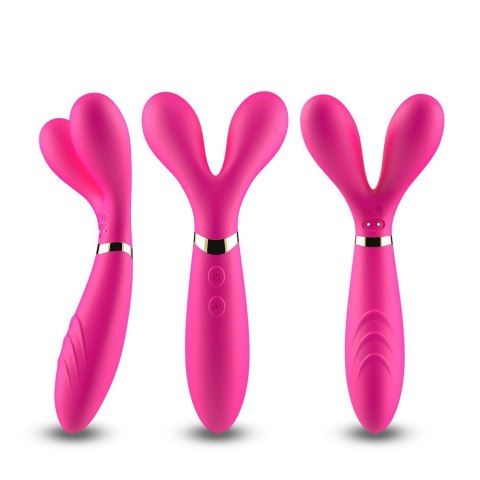 Wibrator dwuramienny Y Wand B Series Joy silikonowy różowy USB 19 cm B - Series Joy