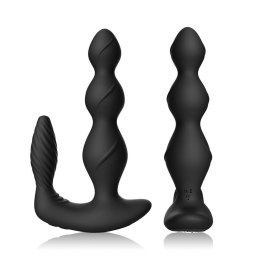 Wibrujący korek analny Maxfun czarny z pilotem USB 17 cm B - Series Joy
