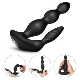 Wibrujący korek analny Maxfun czarny z pilotem USB 17 cm B - Series Joy