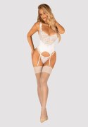 Gorset koronkowy i stringi Amor Blanco Obsessive biały L/XL Obsessive