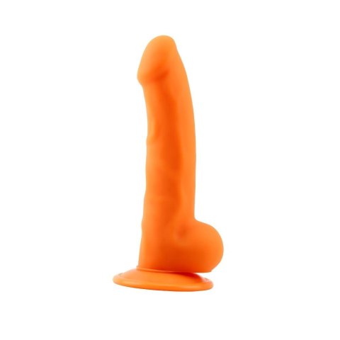 Realistyczne dildo silikonowe na przyssawkę pomarańczowe 21.5 cm Deluxe Deluxe Pure Nature