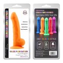 Realistyczne dildo silikonowe na przyssawkę pomarańczowe 21.5 cm Deluxe Deluxe Pure Nature