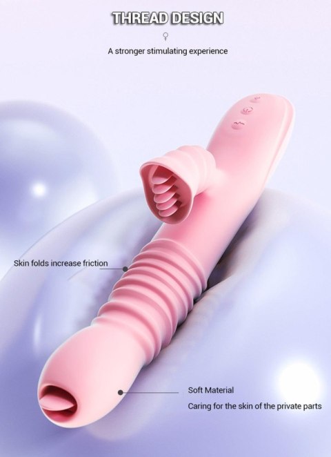 Wibrator Lyla z ząbkami łechtaczki języczkiem G analny różowy USB B - Series Lyla