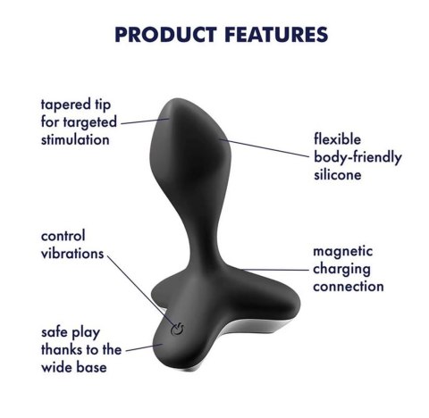 Wibrator analny Satisfyer Game Changer silikonowy czarny USB 12 cm Satisfyer