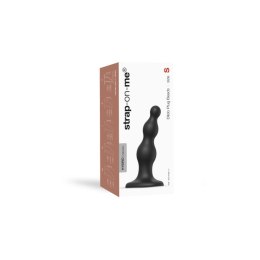 Dildo silikonowe z koralikami Strap-on-me czarne S Strap-on-me