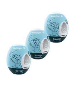 Jajka masturbatora Satisfyer Savage zestaw 3 ciemnozielone białe 7 cm Satisfyer