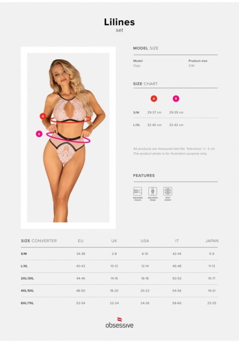 Komplet koronkowy Lilines Obsessive S/M Obsessive