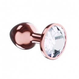 Korek analny metalowy Diamond Shine L różowe złoto 8,3 cm Lola Games