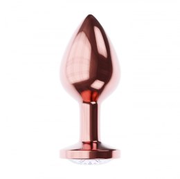 Korek analny metalowy Diamond Shine L różowe złoto 8,3 cm Lola Games