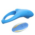 Pierścień erekcyjny wibrujący Shark niebieski z pilotem USB B - Series Joy