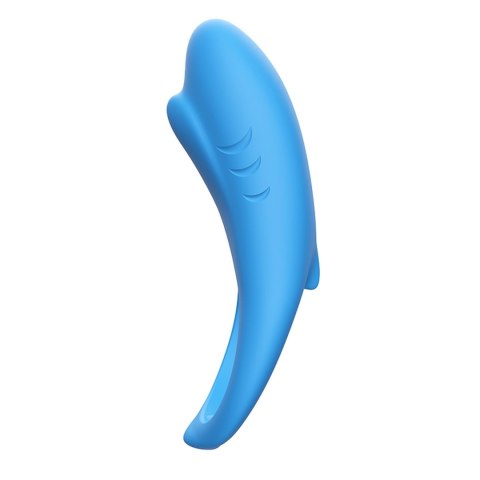 Pierścień erekcyjny wibrujący Shark niebieski z pilotem USB B - Series Joy