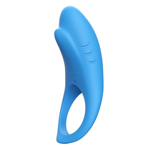 Pierścień erekcyjny wibrujący Shark niebieski z pilotem USB B - Series Joy