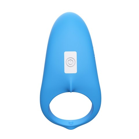 Pierścień erekcyjny wibrujący Shark niebieski z pilotem USB B - Series Joy