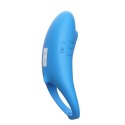 Pierścień erekcyjny wibrujący Shark niebieski z pilotem USB B - Series Joy