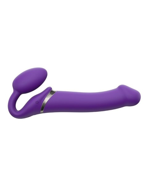 Wibrujący strap-on Strap-on-me L fioletowy USB silikonowy Strap-on-me