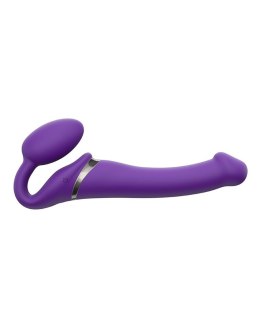 Wibrujący strap-on Strap-on-me silikonowy M fioletowy USB wodoodporny Strap-on-me