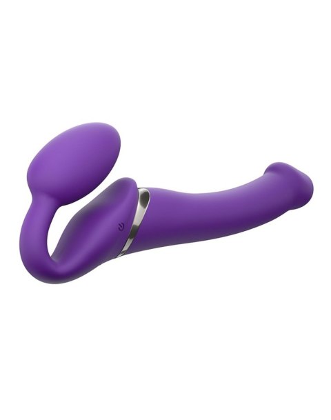 Wibrujący strap-on Strap-on-me silikonowy M fioletowy USB wodoodporny Strap-on-me