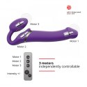 Wibrujący strap-on Strap-on-me silikonowy M fioletowy USB wodoodporny Strap-on-me
