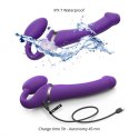 Wibrujący strap-on Strap-on-me silikonowy M fioletowy USB wodoodporny Strap-on-me