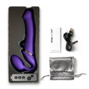 Wibrujący strap-on Strap-on-me silikonowy M fioletowy USB wodoodporny Strap-on-me